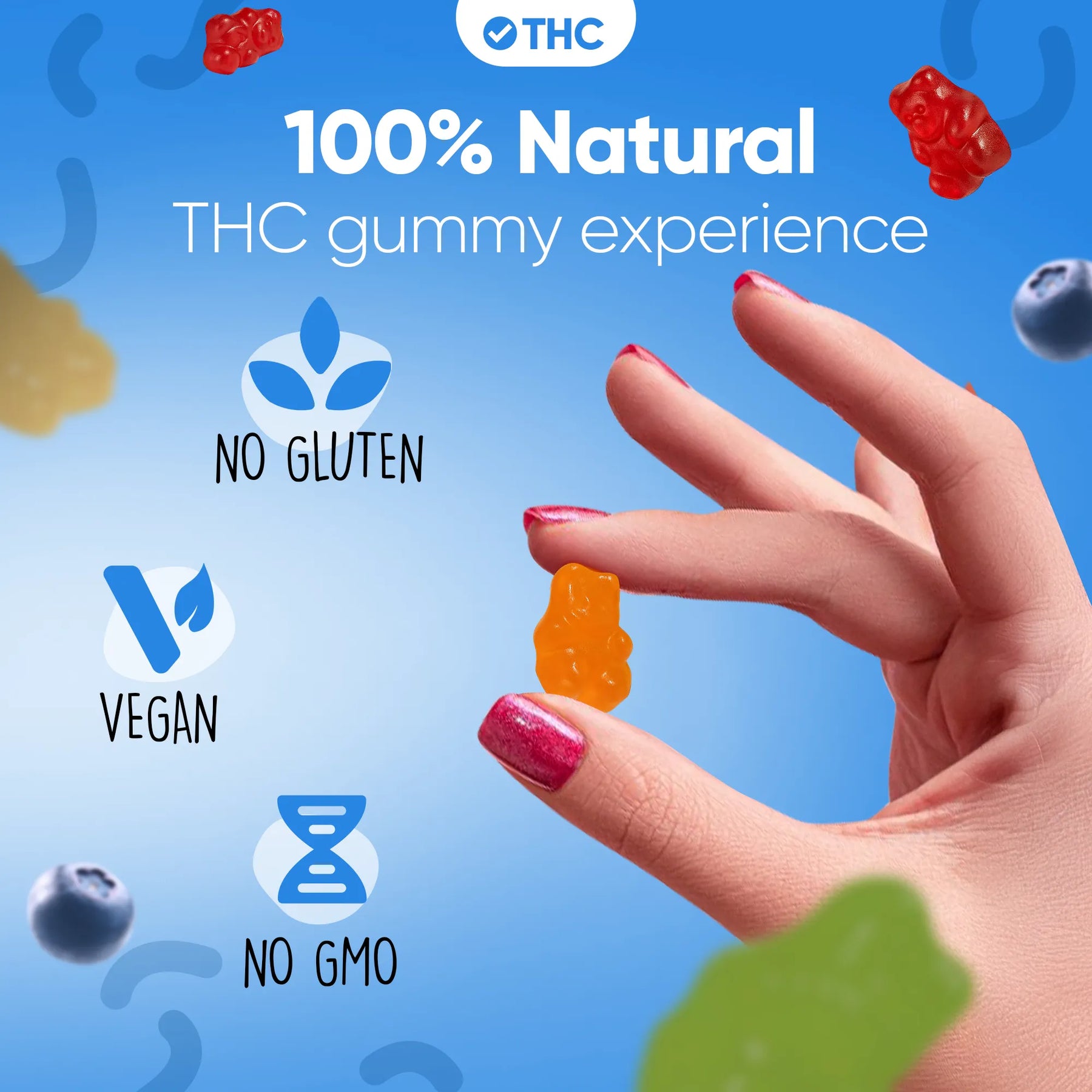 Gummies de THC Blueberry