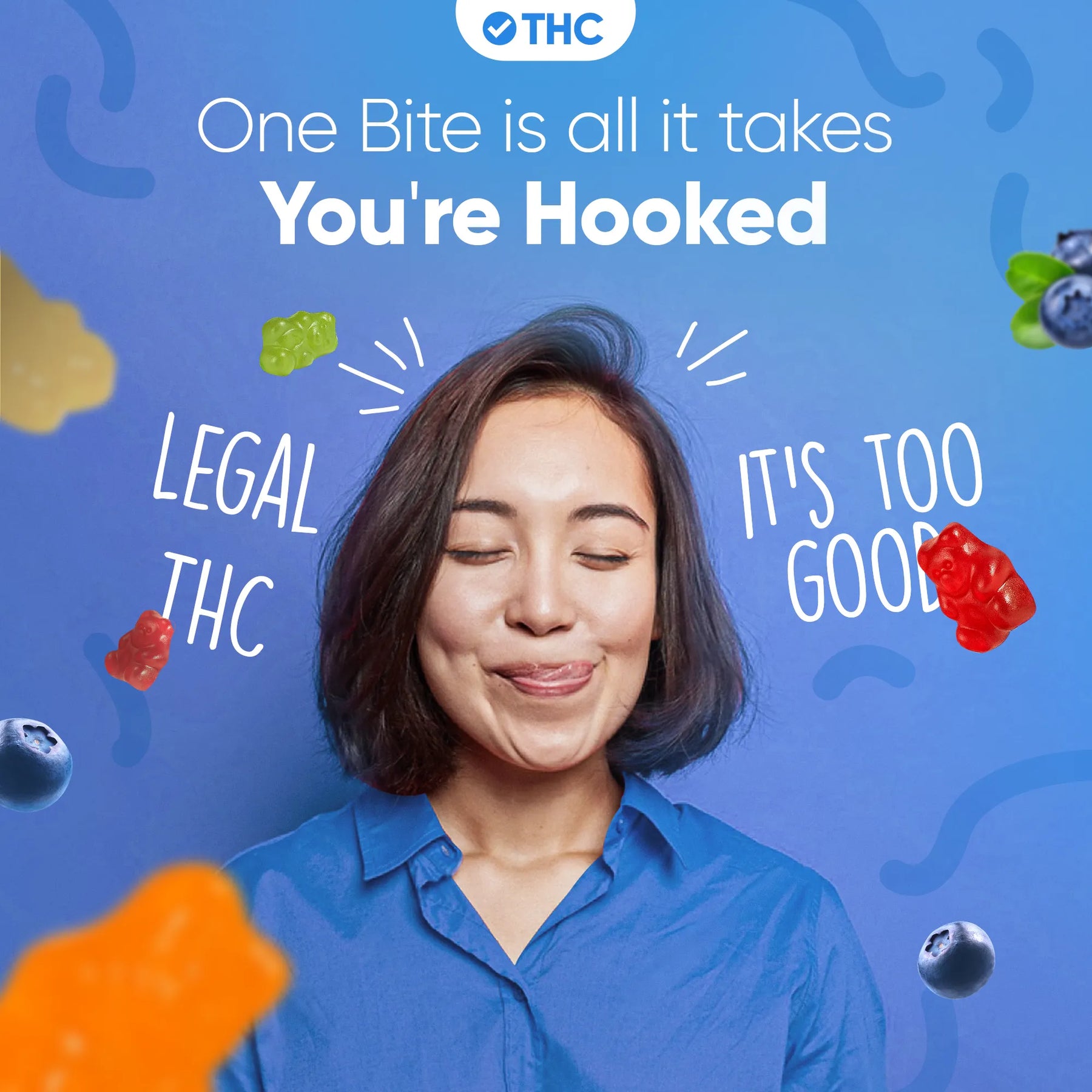 Gummies de THC Blueberry