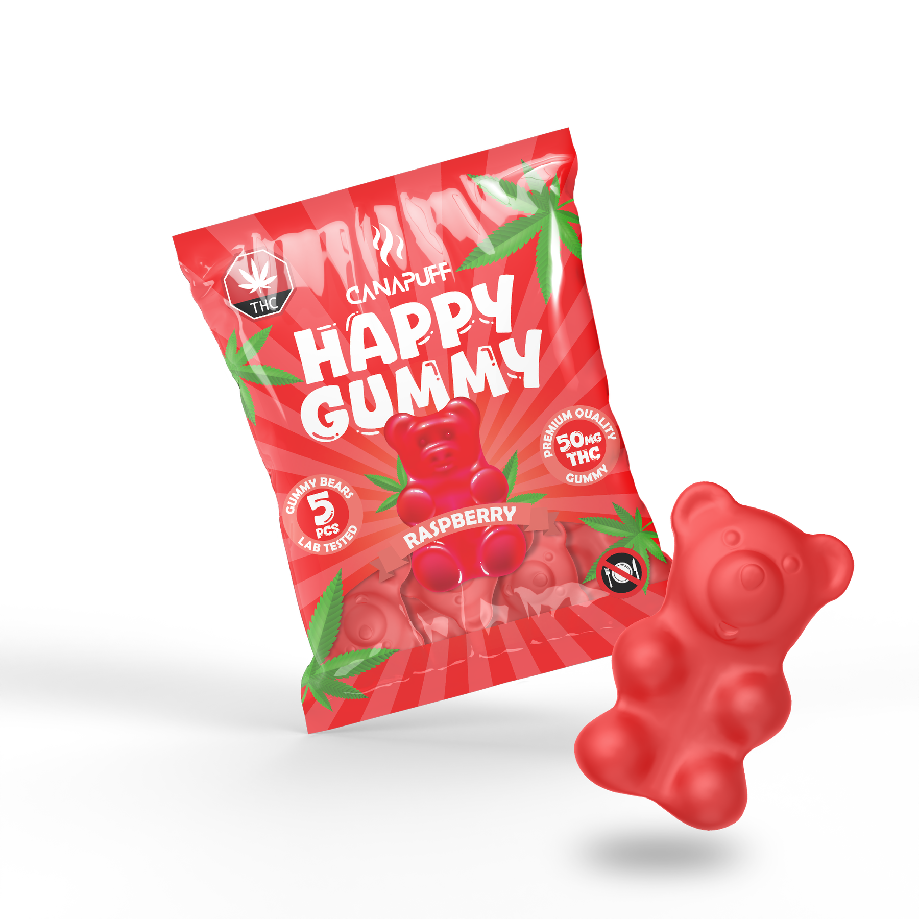 Gummies de THC Raspberry