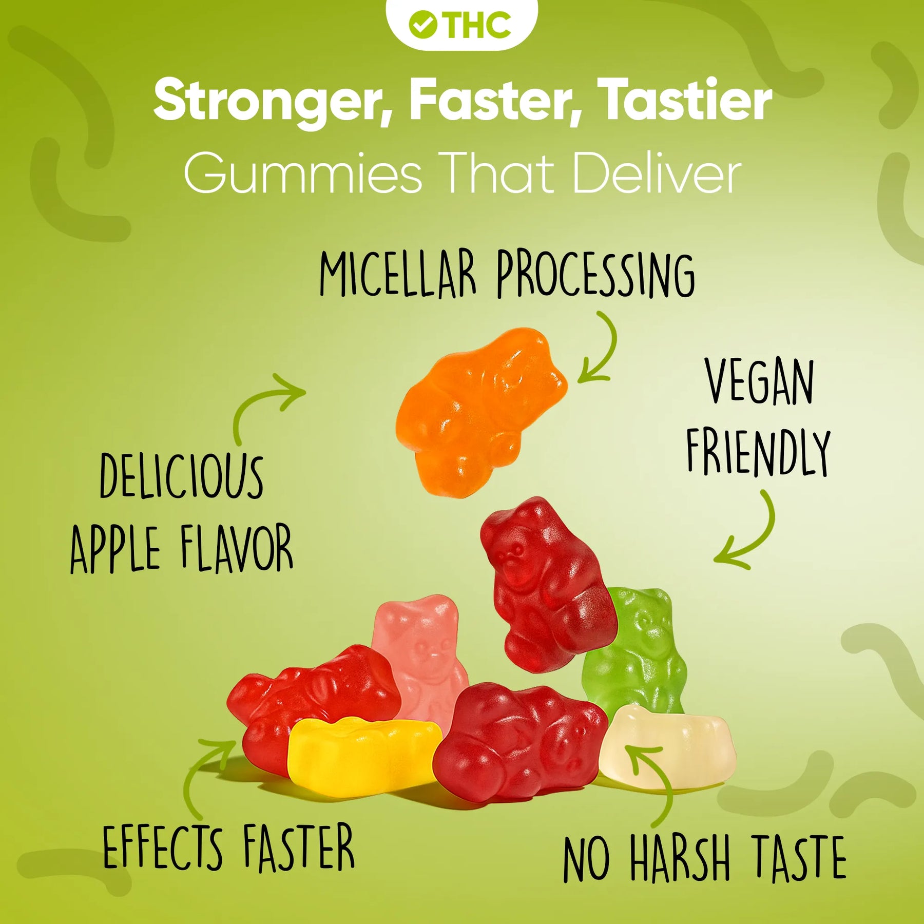 Gummies de THC Green Apple
