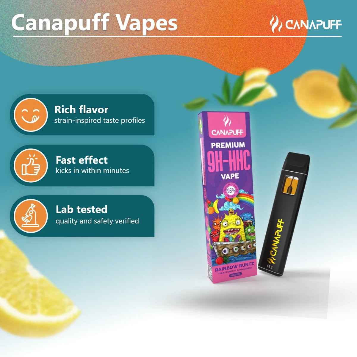 Vape 9H-HHC Rainbow Runtz 95% 1ml