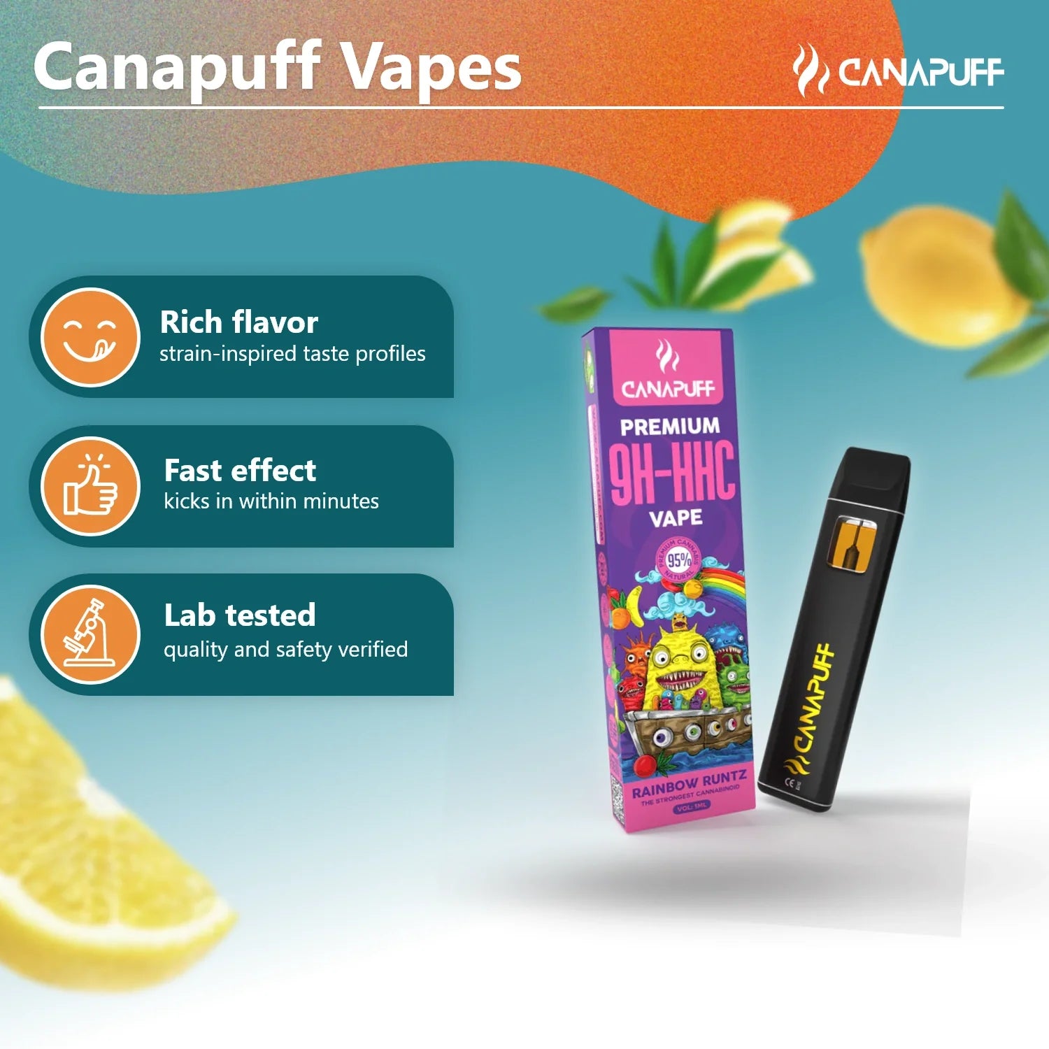 Vape 9H-HHC Rainbow Runtz 95% 1ml