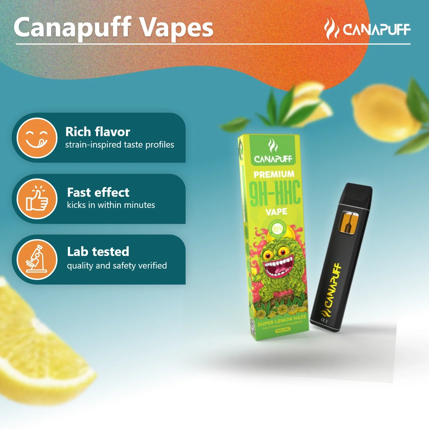 Vape de 9H-HHC Super Lemon Haze 95% 1ml