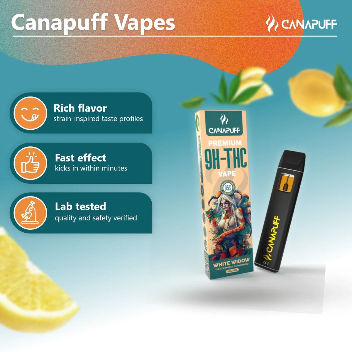 Vape de 9H-THC White Widow 1ml