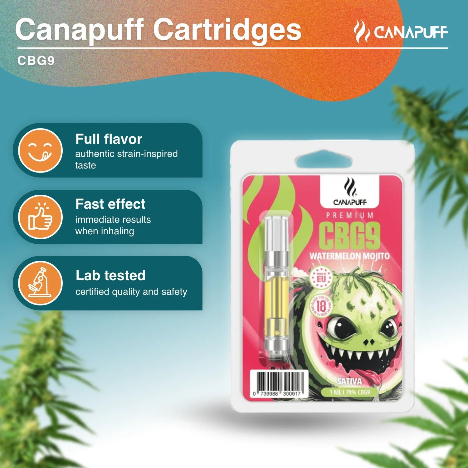 Cartucho CBG9 Watermelon Mojito 79%