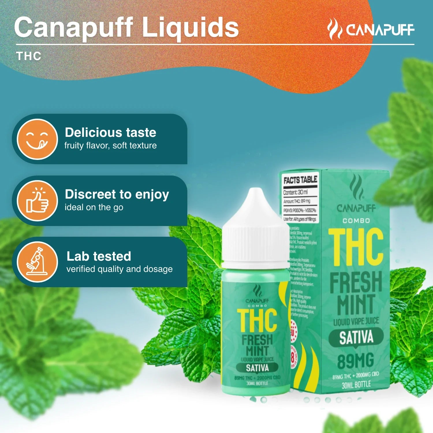 Líquido de THC Fresh Mint 30ml