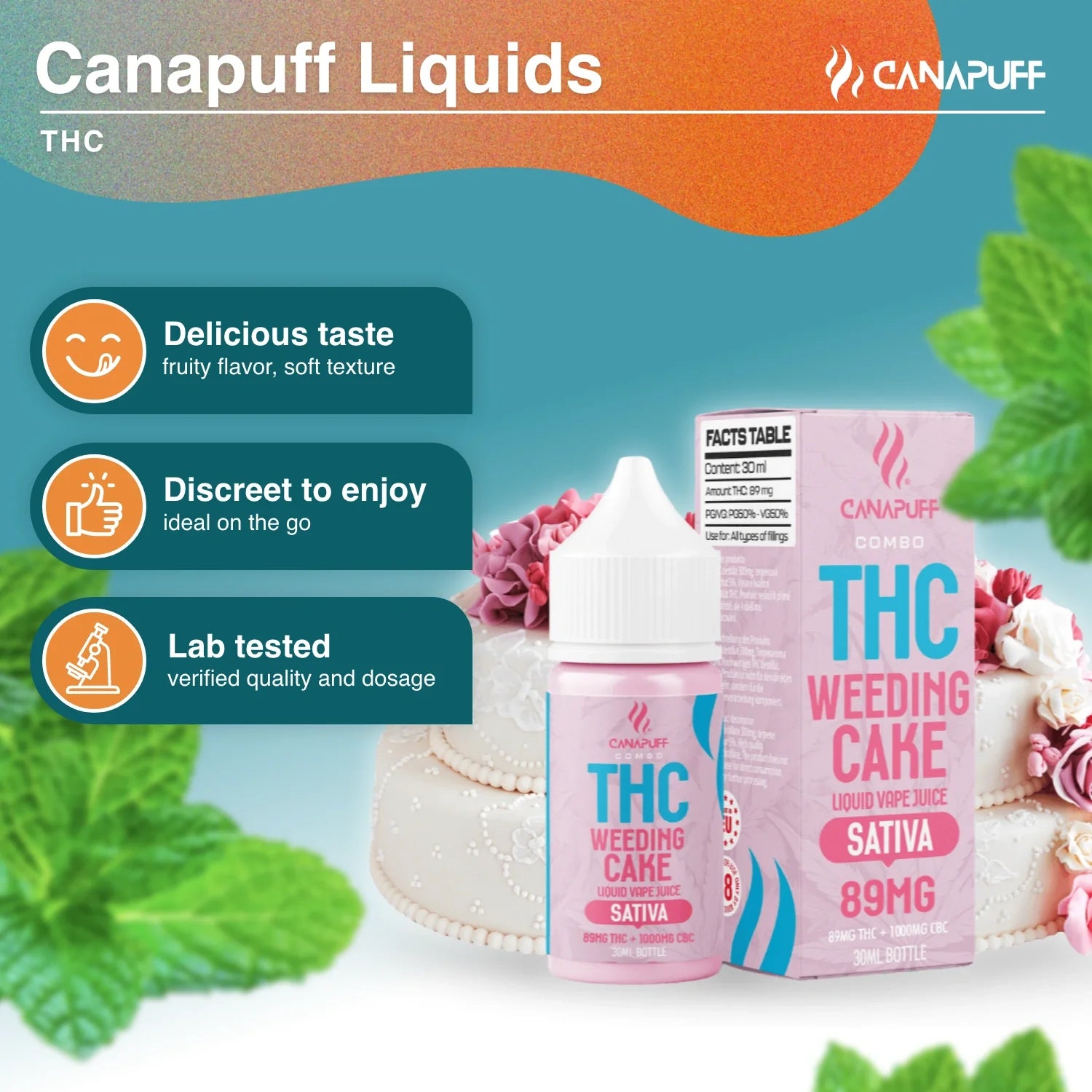 Líquido de THC CBC Wedding Cake 30ml