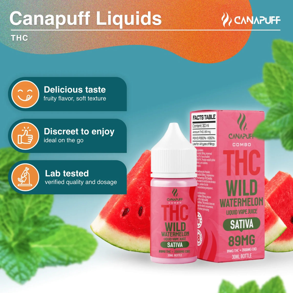 Líquido de THC CBD Wild Watermelon 30ml