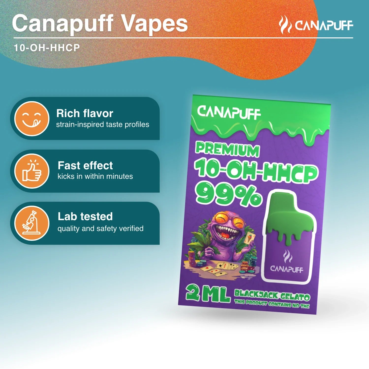 Vape de 10-OH-HHCP Blackjack Gelato 99% 2ml