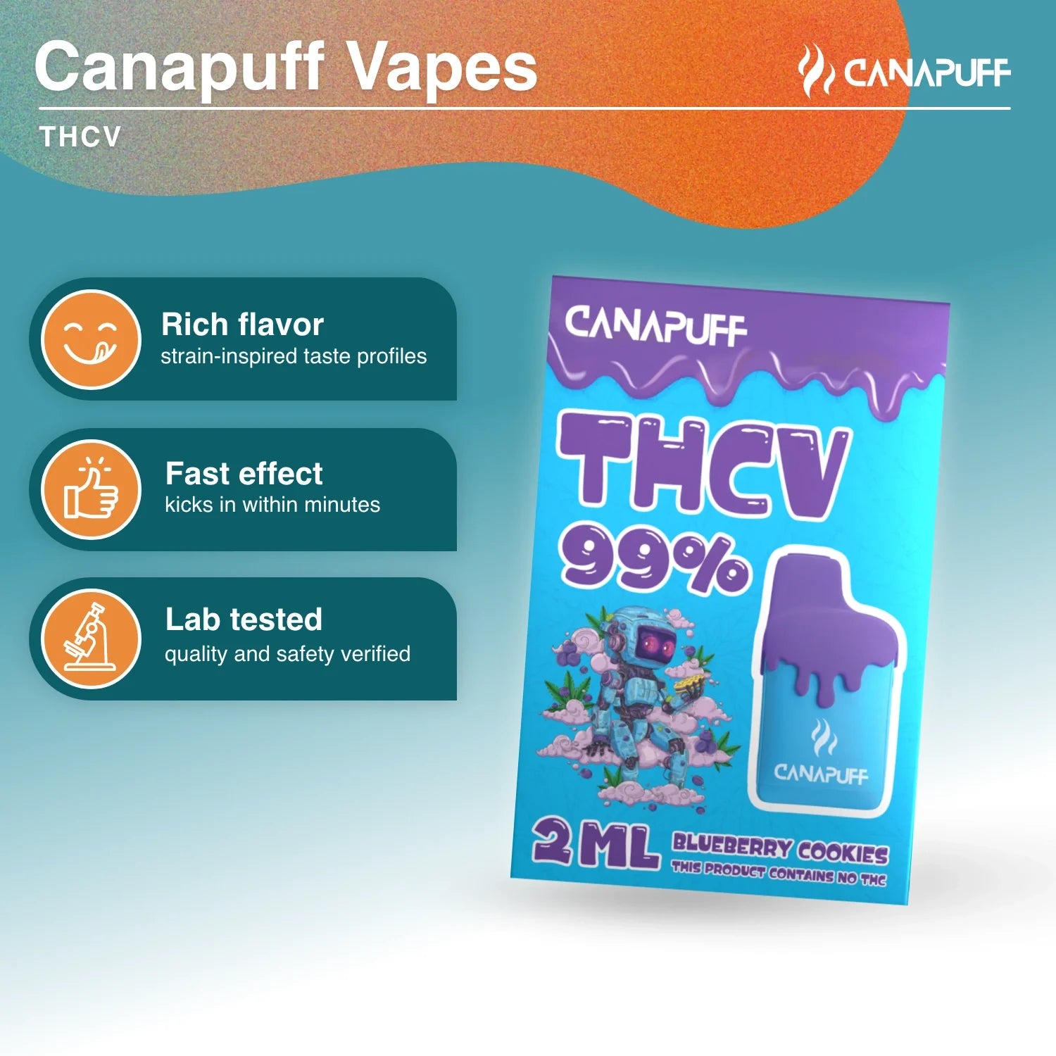 Vape de THCv Blueberry Cookies 99% 2ml