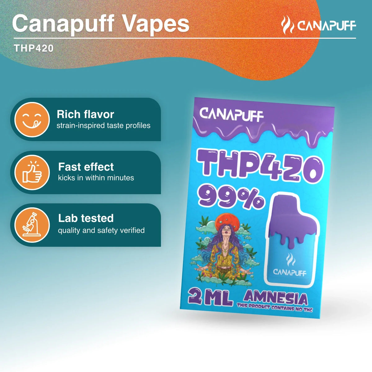 Vape de THP420 Amnesia 99% 2ml