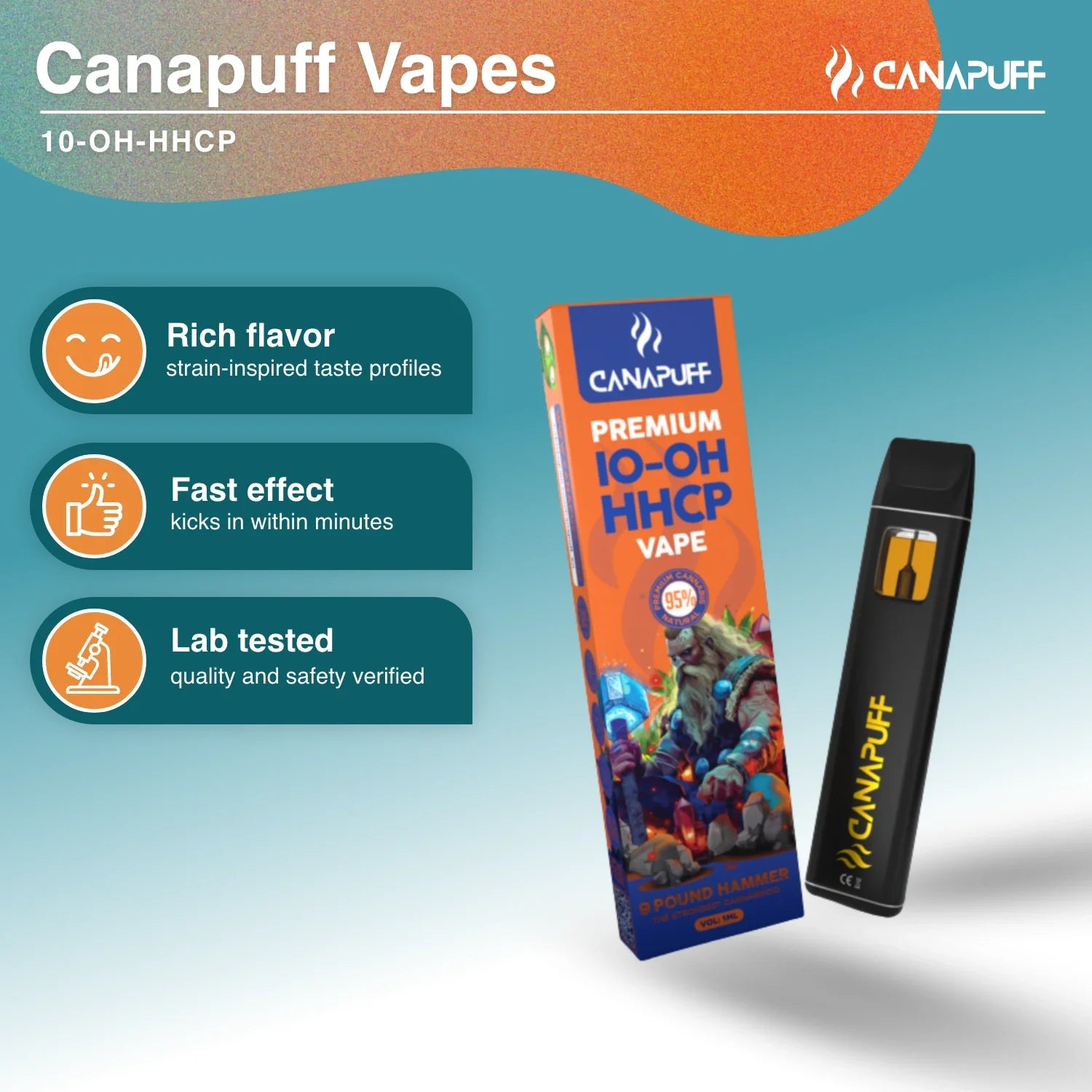 Vape de 10-OH-HHCP 9 Pound Hammer 95% 1ml