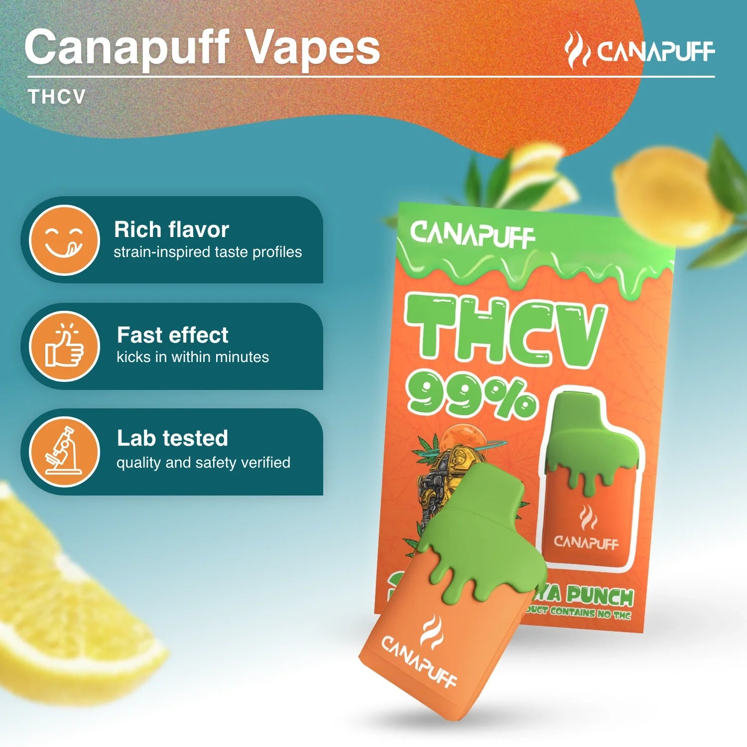 Vape de THCv Papaya Punch 99% 2ml