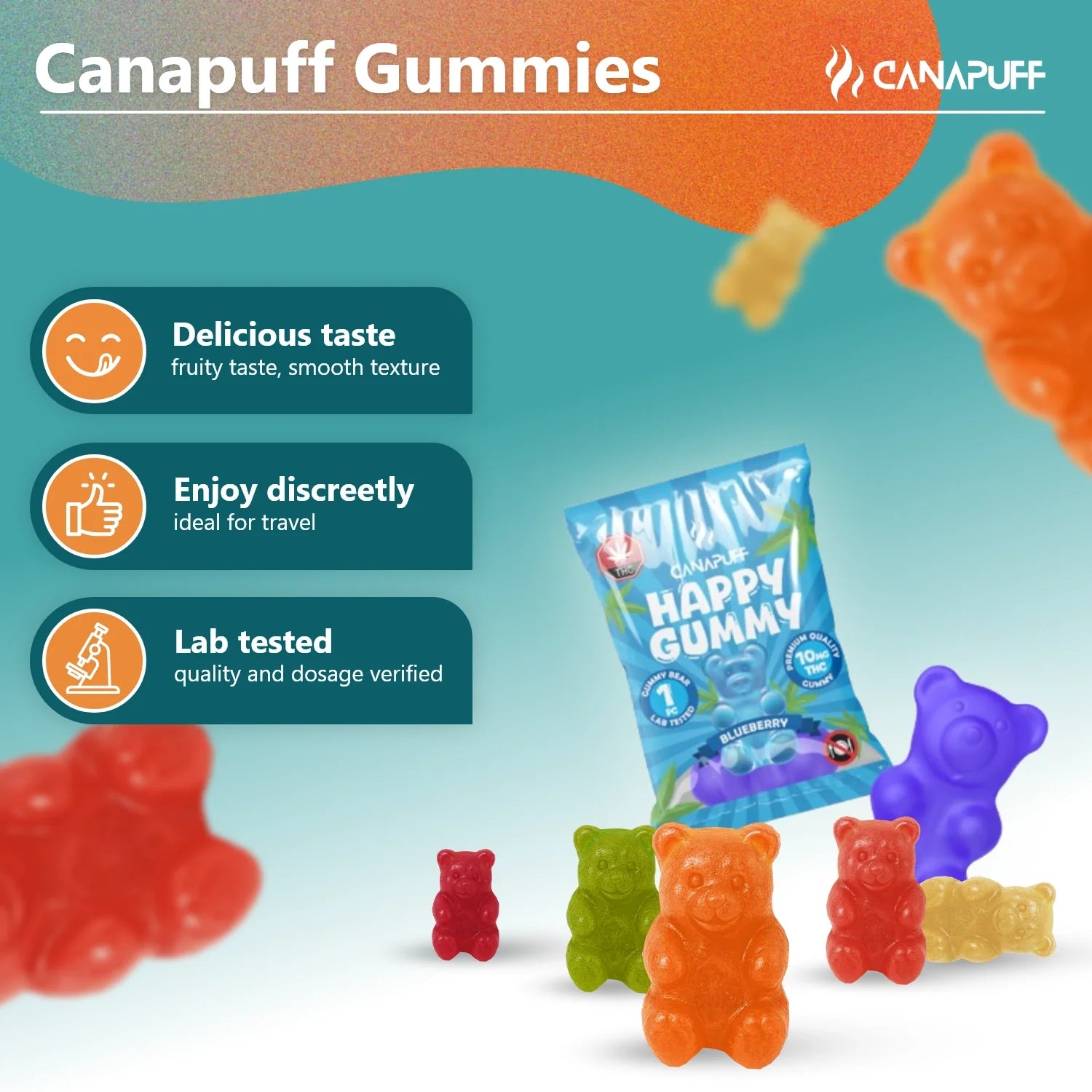 Gummies de THC Blueberry