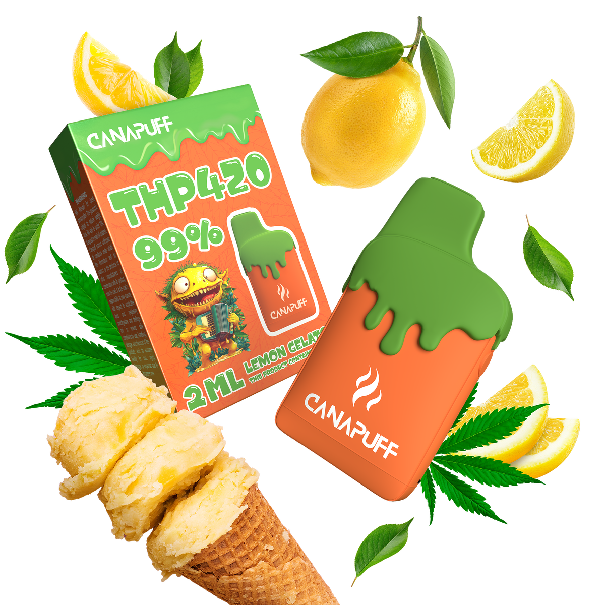 Vape de THP420 Lemon Gelato 99% 2ml