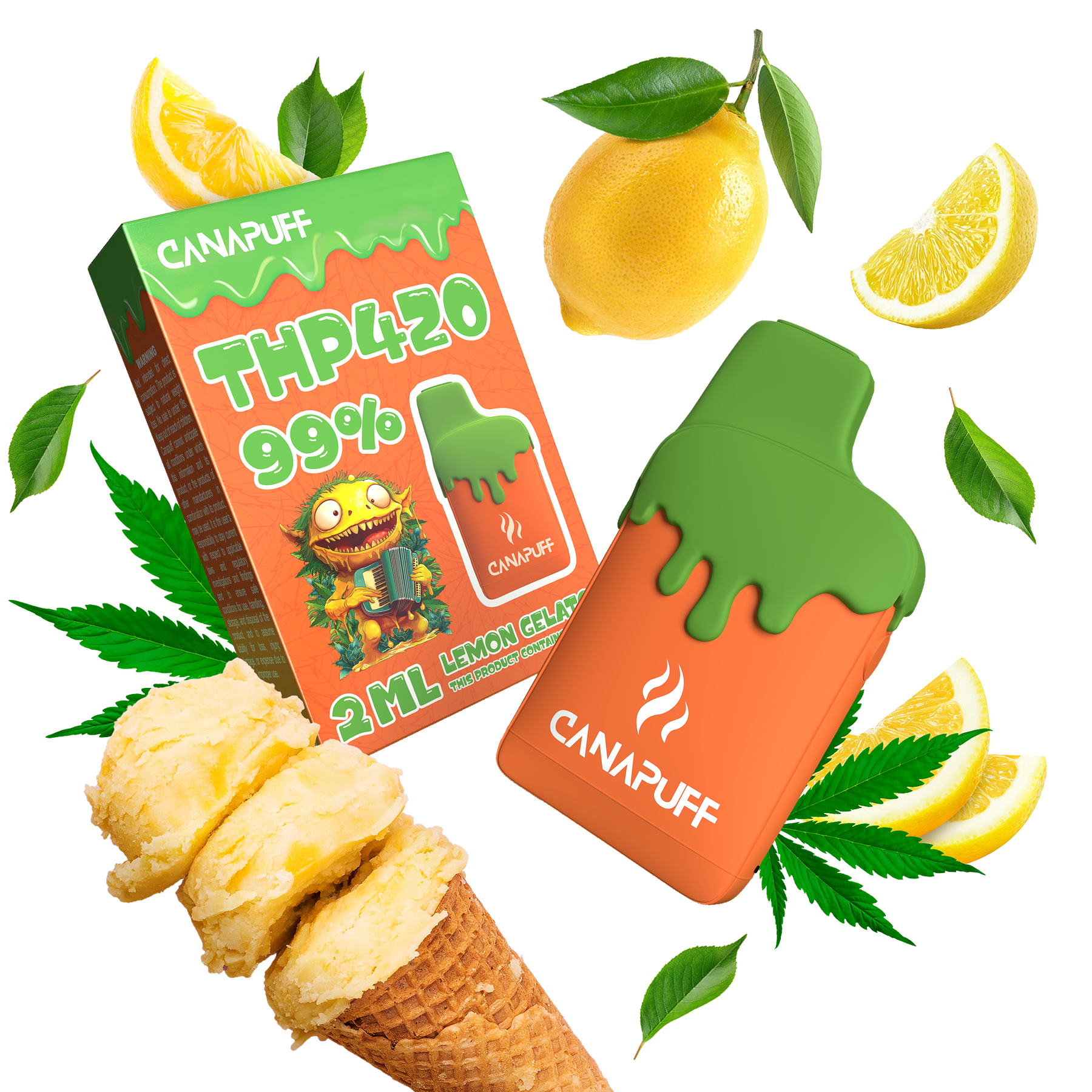 Vape de THP420 Lemon Gelato 99% 2ml