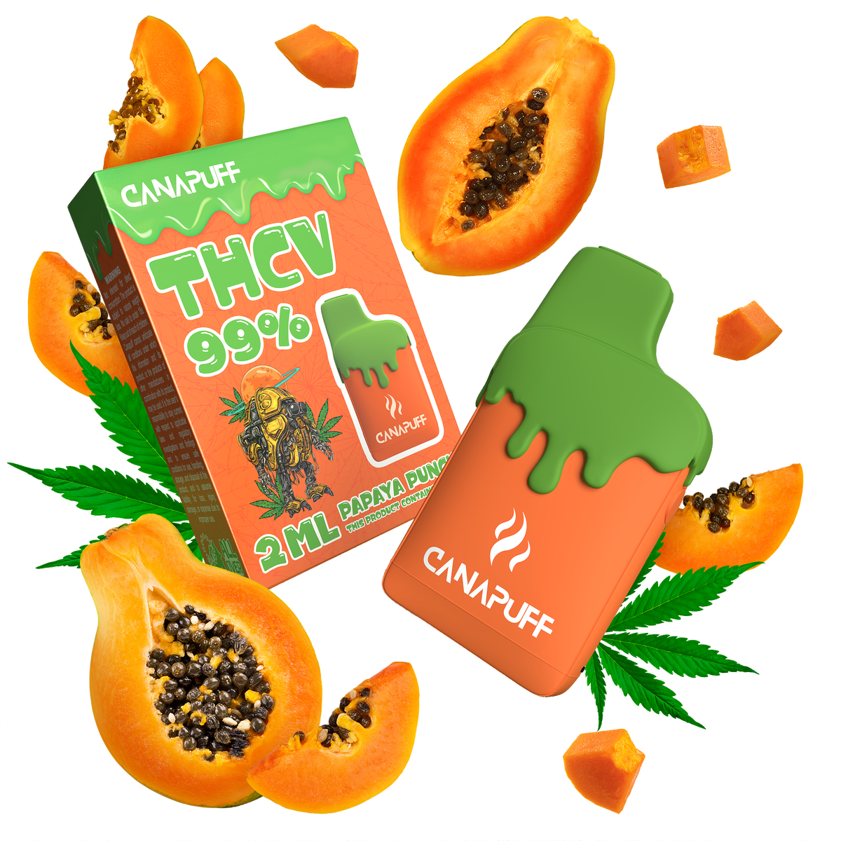 Vape de THCv Papaya Punch 99% 2ml