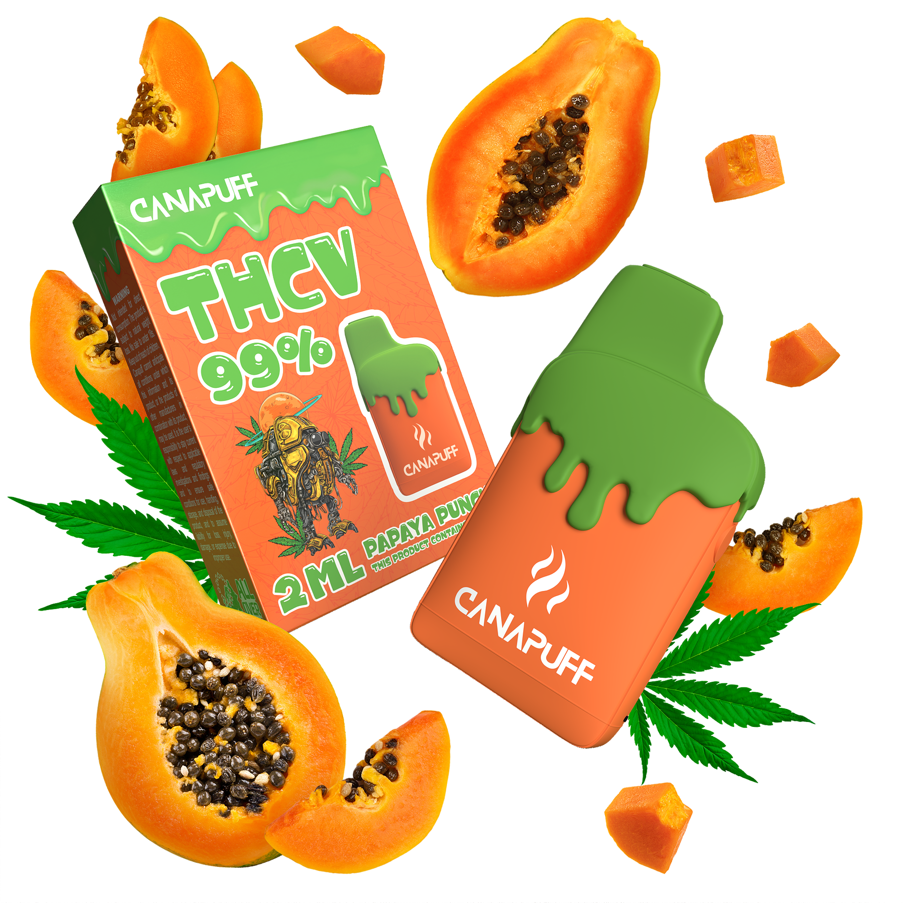 Vape de THCv Papaya Punch 99% 2ml